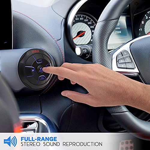 Pyle Car Wireless Bluetooth Audio Controller - Bluetooth Media Button Rated Marine Receiver Remote Control w/ USB, AUX, Mount for Car Truck Boat Marine PowerSport Vehicles - Pyle PLMRBTRD1 - Image 5
