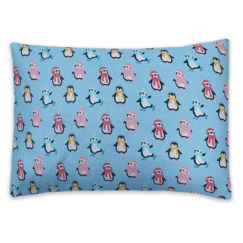 KRADYL KROFT Toddler Pillow with 100% Cotton Removable Cover - 20 X 15 Inches | Children Pillows | Baby Pillows - Dancing Penguins - Image 1