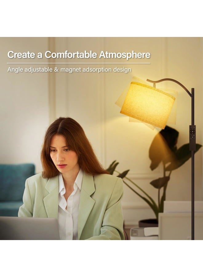 BoostArea Floor Lamp for Living Room,Arc Floor Lamp with Remote Control,Stepless Dimmable Brightness & Colors Temperature 2700k-6500k,Modern Standing Lamp for Bedroom Study Room Office,Beige - Image 4