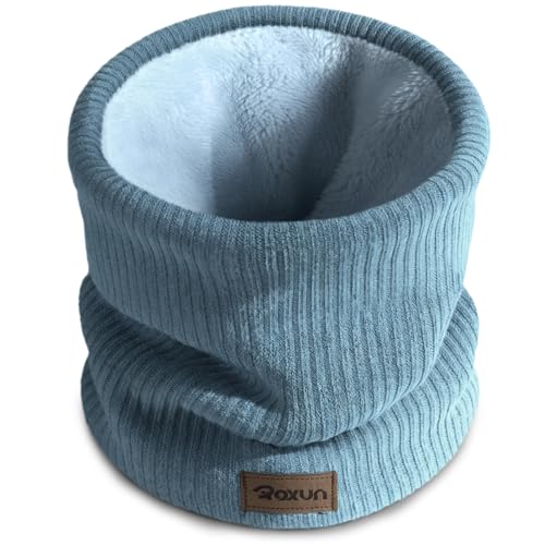 ROXUN Winter Neck Gaiter, Neck Warmer Cover Ski Gaiters for Men/Women Fleece Thick Elegant Stylish Blue - Image 1