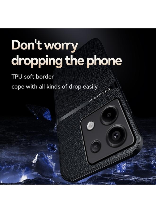 S-TOP Case For Redmi Note 13 Pro+ 5G Global Litchi Leather Magnetic Full Coverage Shockproof Phone Case - Image 4