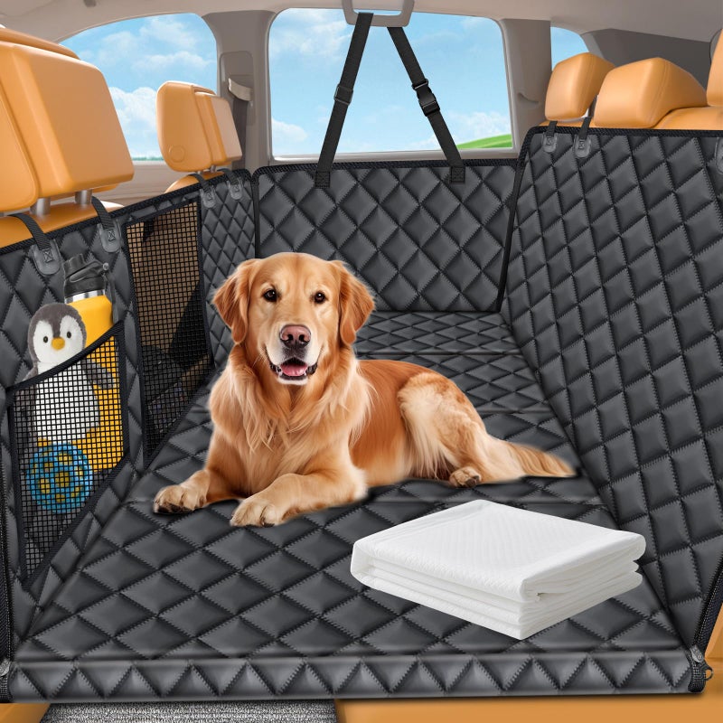URPOWER Dog Car Seat Cover for Pets 100% Waterproof Seat Cover Hammock 600D Heavy Duty Scratch Proof Nonslip Durable Soft Back Seat Covers for Full Size Trucks - Image 1