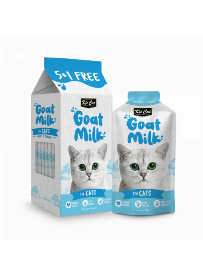 Kit Cat Goat Milk For Adult And Senior Cats 6x50ml