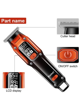 Professional Hair Clipper Men's Shaving Hair Trimmer With LED Display KM-658 - view 3