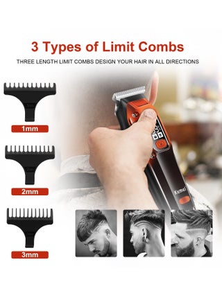 Professional Hair Clipper Men's Shaving Hair Trimmer With LED Display KM-658 - view 4