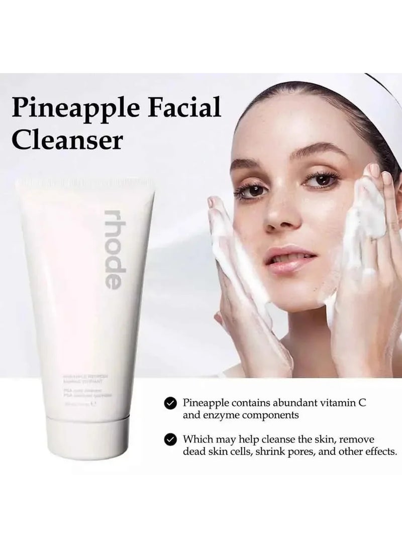 rhode Mini Pineapple Refresh Daily Gel Cleanser – Travel-Size Balm-to-Lather Face Wash with Pineapple Enzyme & Polyglutamic Acid (PGA), 40ml / 1.35 fl oz - Image 4