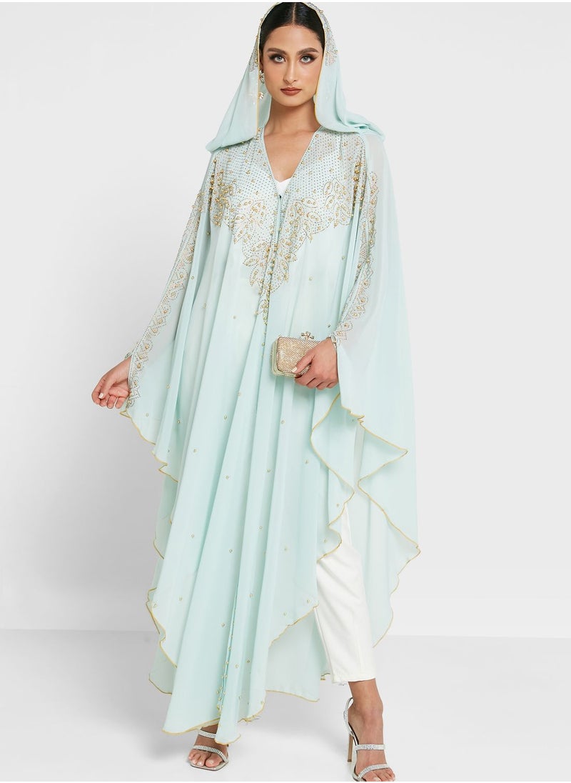 Khizana Embellished Abaya With Hood  - Image 5