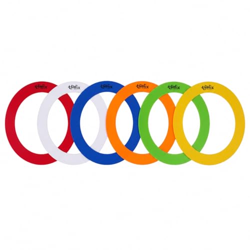 Fitfix® Polyproplene Juggling Magician Rings, Sports Rings for Kids, Boys and Girls for Age 5+, Set of 6 Size Diameter 24 Cm / 9 Inches,Assorted - Image 1