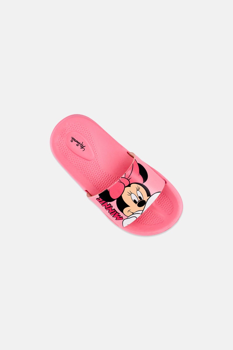 Disney Toddlers Girl Minnie Mouse Slip On Slides, Pink - Image 3