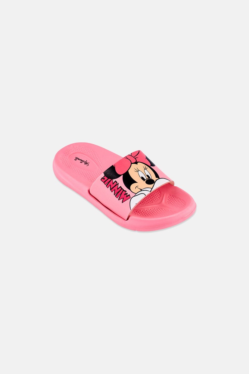 Disney Toddlers Girl Minnie Mouse Slip On Slides, Pink - Image 1