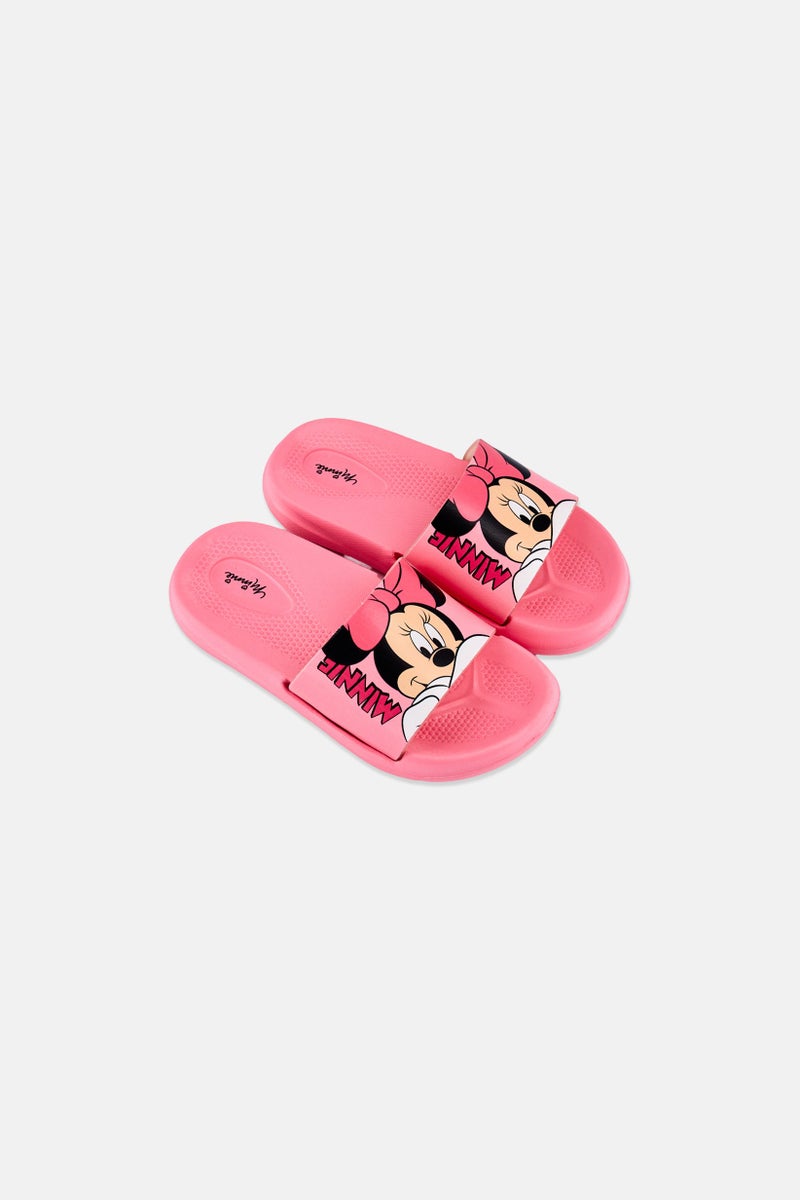 Disney Toddlers Girl Minnie Mouse Slip On Slides, Pink - Image 4
