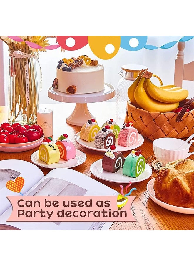 Ailily 8 Pieces Realistic Artificial Simulation Cake Dessert, Mixed Fake Cake Food Model Home Staging Crafts Photography Props Fake Swiss Roll Kitchen Home Decoration Display (4 Colors)  - Image 5