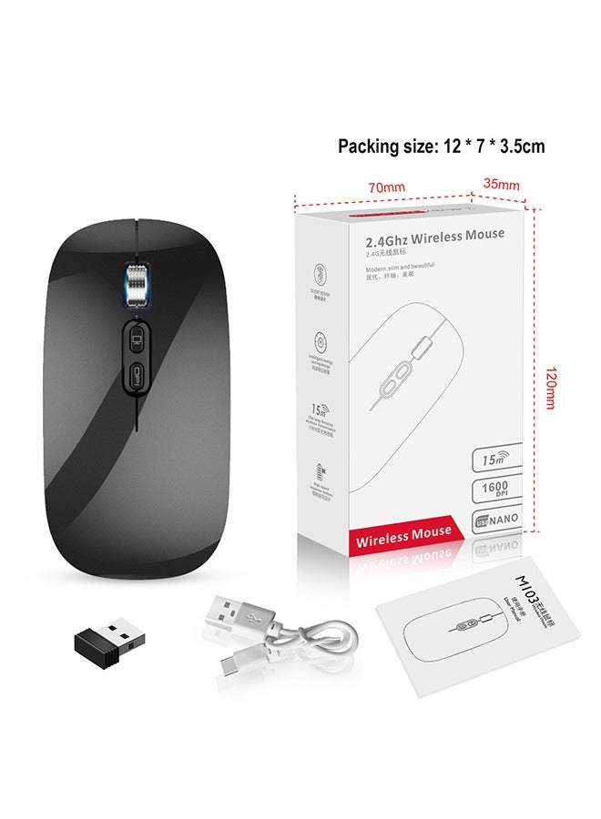 Rechargeable Wireless Optical Mouse Black - Image 4