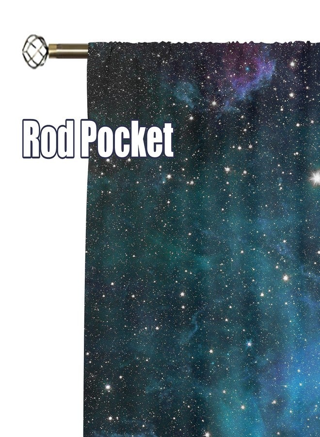 Cinbloo Kids Galaxy Curtains 42W x 52L Inch Outer Space Nebula Boys Bedroom Decor Rod Pocket Blue Universe Planet Fantasy Starry Star Art Printed Living Room Window Drapes Treatment Fabric 2 Panels - Image 5