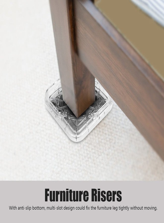 Estink Furniture Bed Risers, 8Pcs/Set Non‑Slip Furniture Leg Pad Mat Furniture Pad Floor Protectors Stackable Furniture for Table Desk Bed Sofa Chairs, 3.35 x 3.35 x 0.79in - Image 2