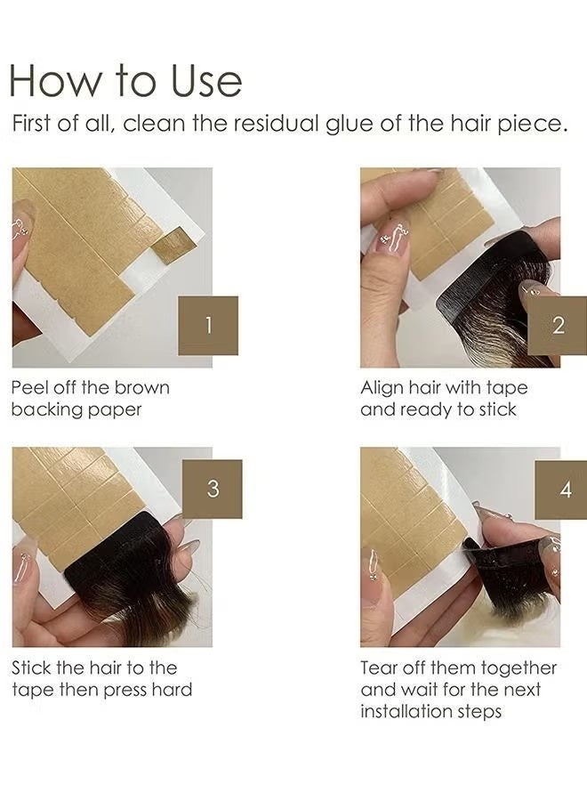 72 شريط لاصق لتطويل الشعر، شريط لاصق بديل مزدوج الجوانب، غير مرئي، لا يترك أي بقايا، أشرطة شفافة لتطويل الشعر - Image 5