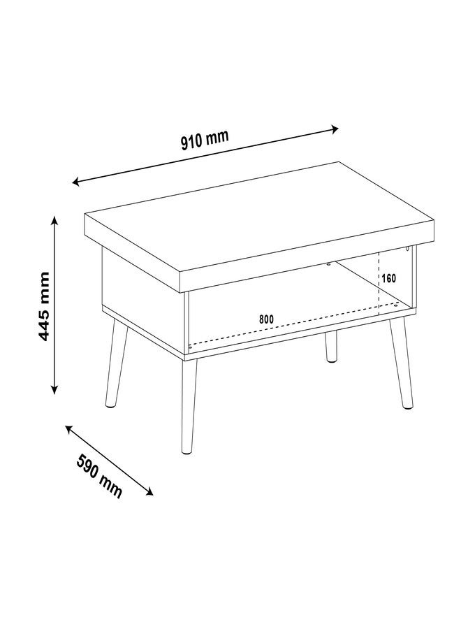 Pilati Center Coffee Table oak Color 91x44.5x59cm  - Image 4