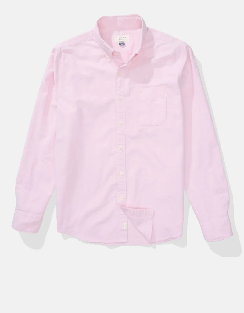 American Eagle  AE Everyday Oxford Button-Up Shirt for Men | Best Price UAE