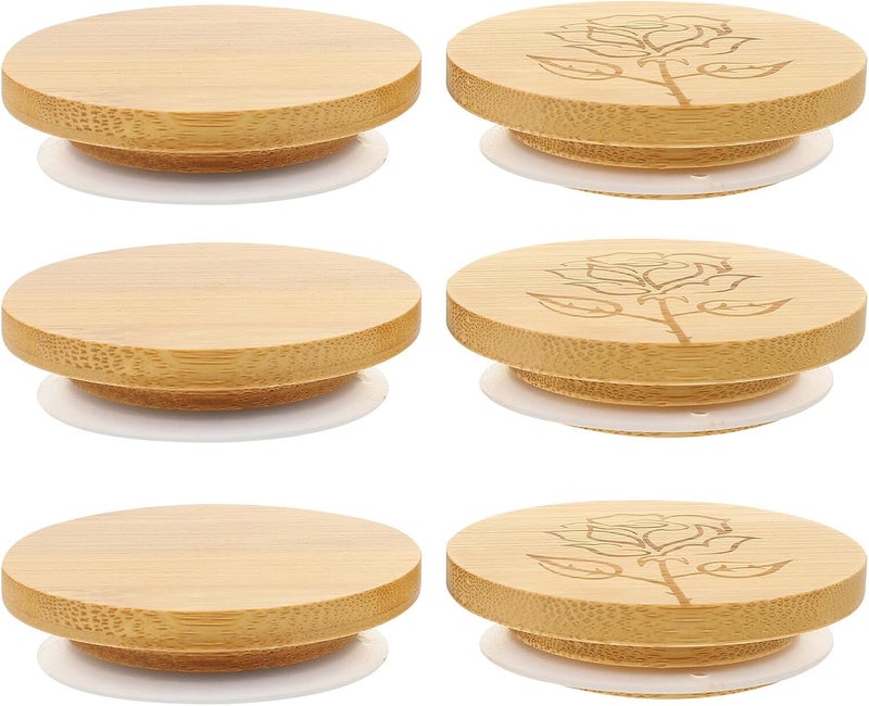 Reusable Jar Lids with Sealing Rings for Glass Bottles, 6pcs (68mm Outer Diameter, 48mm Inner Diameter), Kitchen Canning Covers for Mason Jars and Food Storage - Image 1