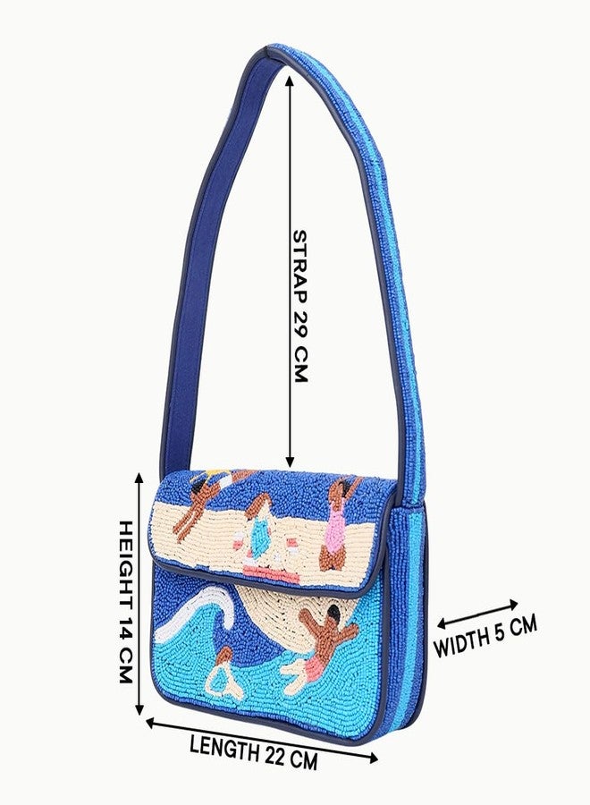 Indian-Shelf Indian Shelf Premium Handcrafted Beaded Beach Bags for Women, Girls - Women Evening Purse Summer Beach Theme (with Box) - Image 2