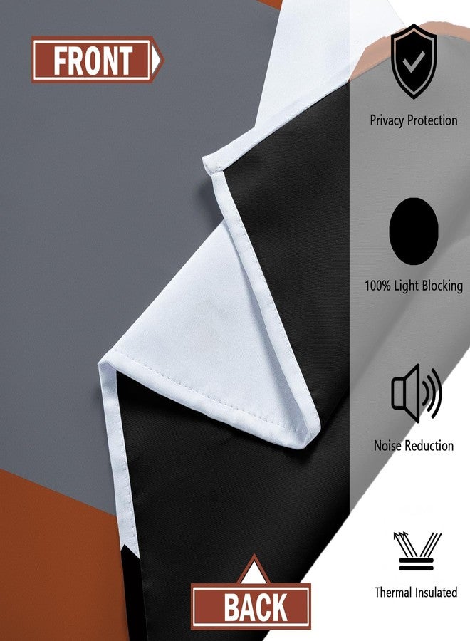 Tyrot Burnt Orange 100% Blackout Curtains for Bedroom 84 inch Length 2 Panels Set Rust Modern Abstract Geometric Black Out Curtains Insulated Room Darkening Window Drapes for Living Room, 52Wx84L - Image 5