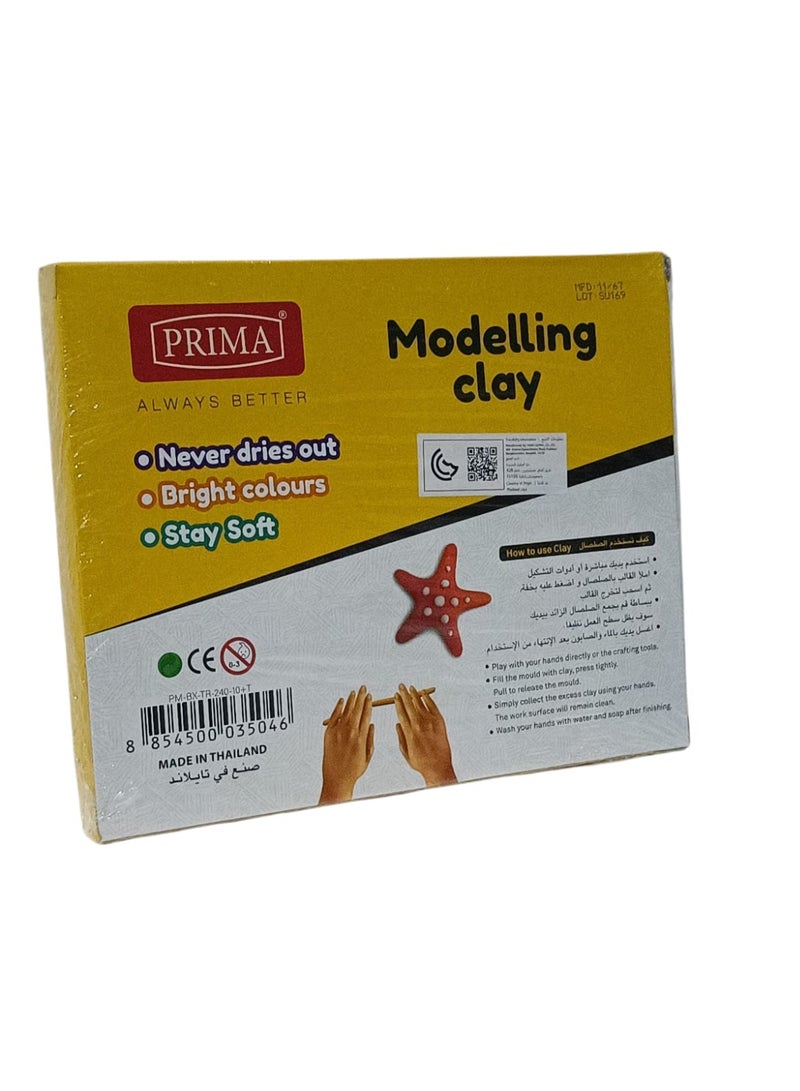 بريما طقم صلصال للتشكيل مكون من 10 ألوان متعدد الألوان 240 جرام - Image 4