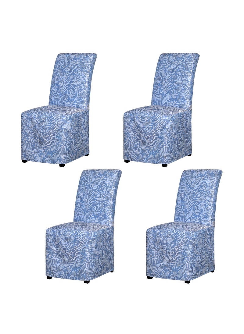 Easy-Going EasyGoing Jacquard Dining Chair Cover Full Length Parson Chair Cover with Tie Washable Chair Cover for Dining Room Kitchen HotelRestaurant Ceremony Universal Size 4 pcs Beige Leaf 
