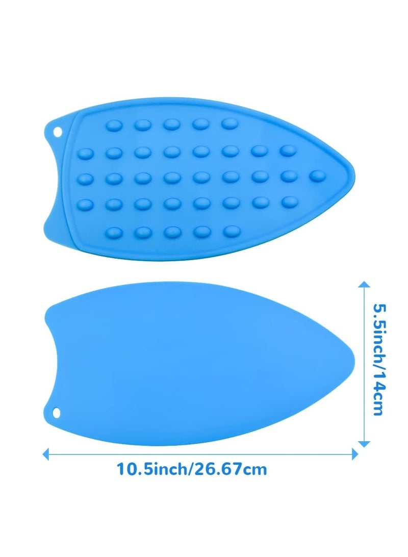 KASTWAVE Silicone Iron Rest Pads, Multipurpose Iron Hot Resistant Mat Protective Pads for Ironing Board, Silicone Heat Resistant Mat for Flat Irons, Curling Irons, Blue, 2 Pcs - Image 3