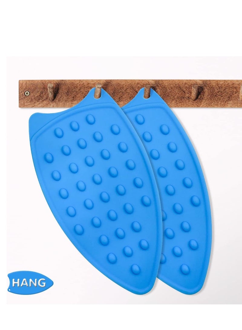 KASTWAVE Silicone Iron Rest Pads, Multipurpose Iron Hot Resistant Mat Protective Pads for Ironing Board, Silicone Heat Resistant Mat for Flat Irons, Curling Irons, Blue, 2 Pcs - Image 5