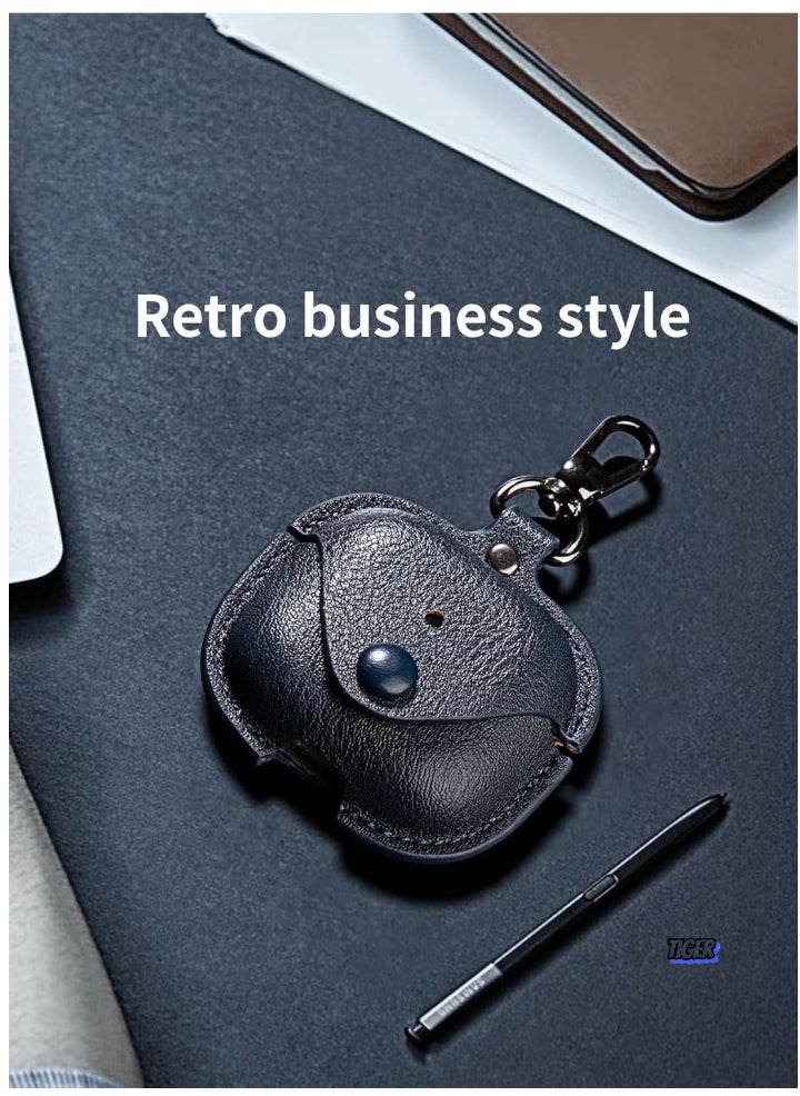 PU Leather Case Compatible with AirPods 4 2024 – Anti-Scratch Protective Cover with Keyring for AirPods 4, Premium Leather Case for AirPods 4 2024