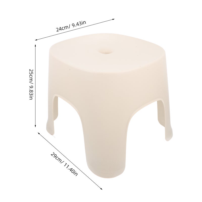 🚽 كرسي بلاستيكي صغير متعدد الاستخدام مقاوم للانزلاق للمنزل والحمام باللون الأبيض - Image 3