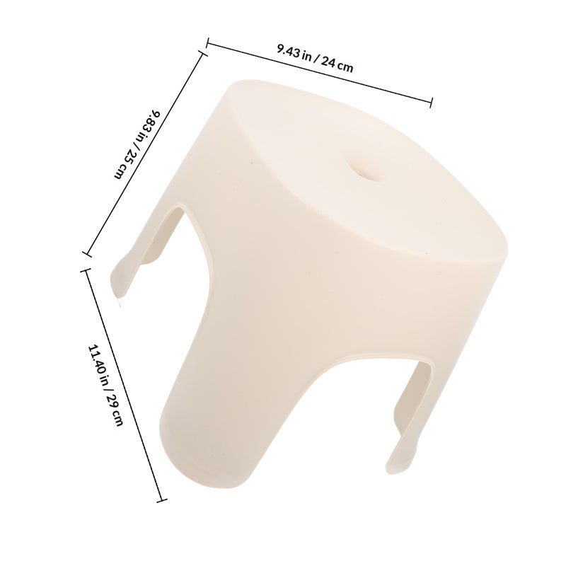 🚽 كرسي بلاستيكي صغير متعدد الاستخدام مقاوم للانزلاق للمنزل والحمام باللون الأبيض - Image 2
