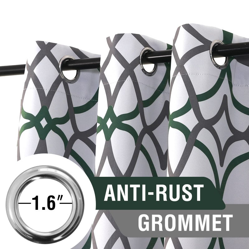 H.VERSAILTEX Blackout Curtains 84 inch Length 2 Panels Set Thermal Curtains & Drapes Window Treatment Noise Reducing Geometric Modern Grommet Living Room Curtains for Bedroom - Hunter Green and Gray - Image 3