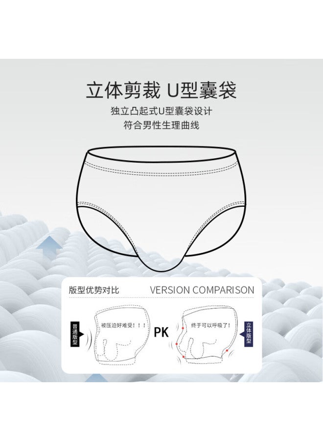 LANG SHA Langsha Men's White Cotton Triangle Underwear Thin Breathable Mid-rise Full Cotton Antibacterial Crotch Shorts - Image 5