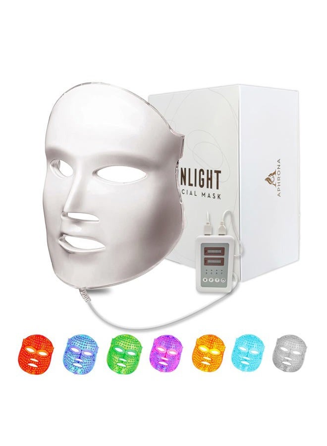 Aphrona FDA cleared LED Facial Skin Care Mask MOONLIGHT PRO 7 Color Treatment Photon Mask (White) - Image 1