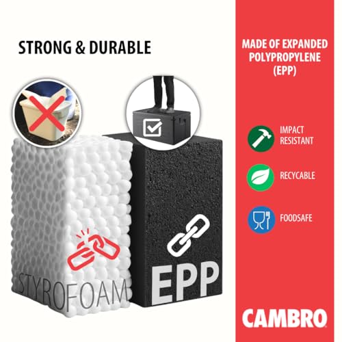 Cambro GoBox Insulated Lightweight Thermal Hot Box and Food Pan Carrier (EPP400 - Holds Four 4 Inch Pans) - Hotbox and Food Warmer for Catering & Transport - Front Load (Gray) - Image 3