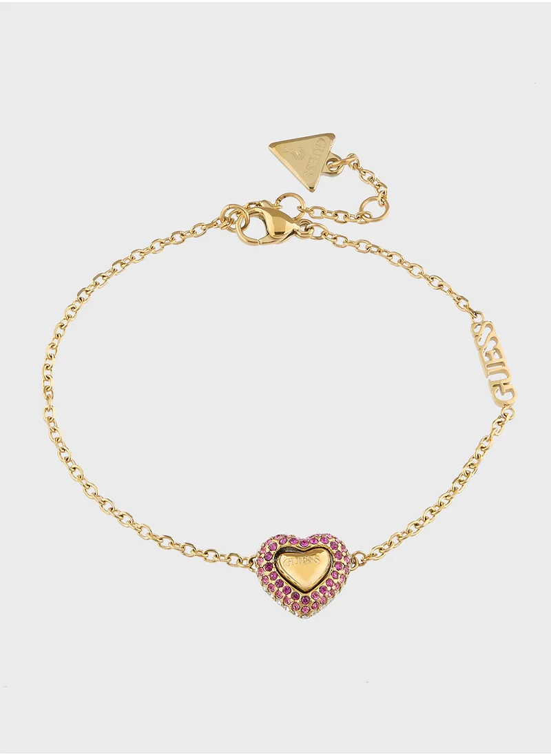 GUESS Jubb05011Jwygpkl 13Mm Pave Heart Bracelet