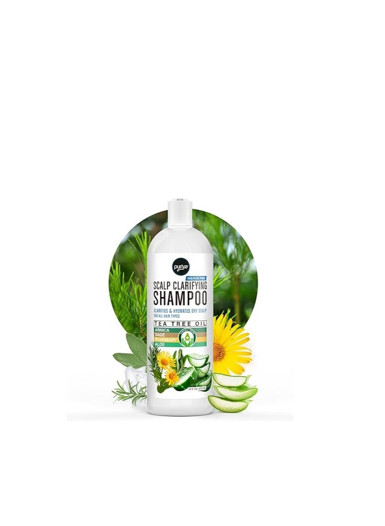 Puriya Sulfate free tea tree oil shamoii for Flaky Dry Scalp 16 oz - Image 1