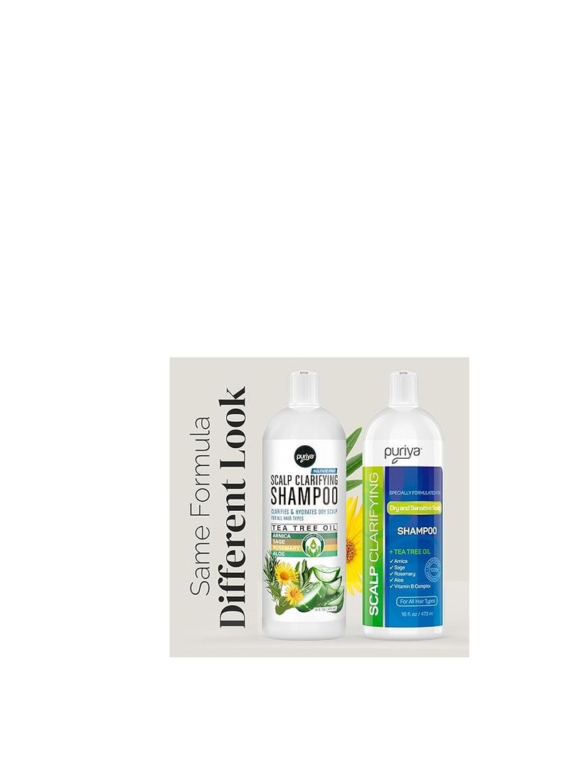 Puriya Sulfate free tea tree oil shamoii for Flaky Dry Scalp 16 oz - Image 2