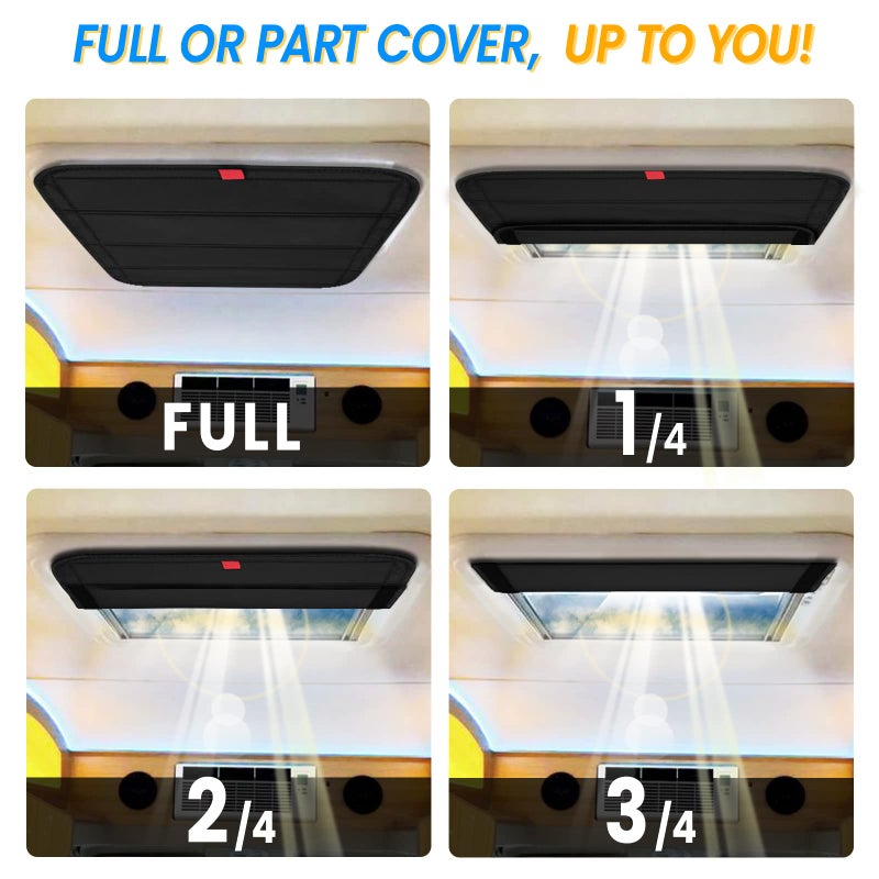 funomo Magnetic RV Window Shade, 16 Â¼" (L) x 16 Â¼" (W), Foldable Magnet RV Blackout Ventilation Cover, UV Rays Protection Camper Trailer Fan Vent Cover, Waterproof Thickened Oxford Fabric (Black) - Image 5
