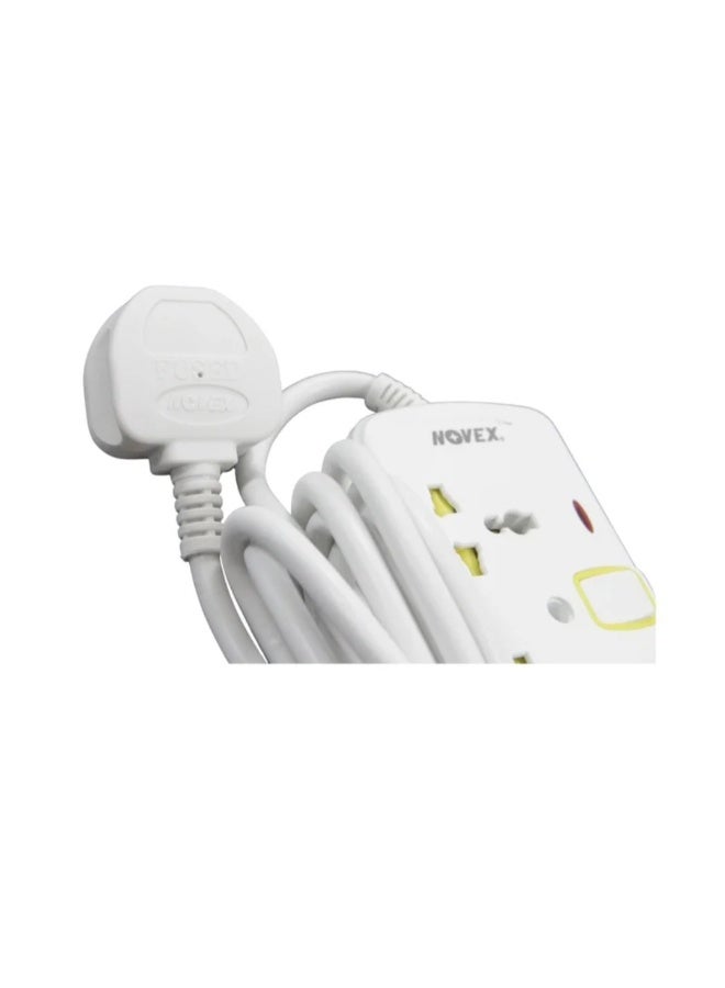 NOVEX 3-Way Extension Socket with Individual Switches, 3 Meter Heavy Duty Pure Copper Cable, 13A 3250W, ESMA Certified, Child Safety Shutters - N-D103-3M - Image 4