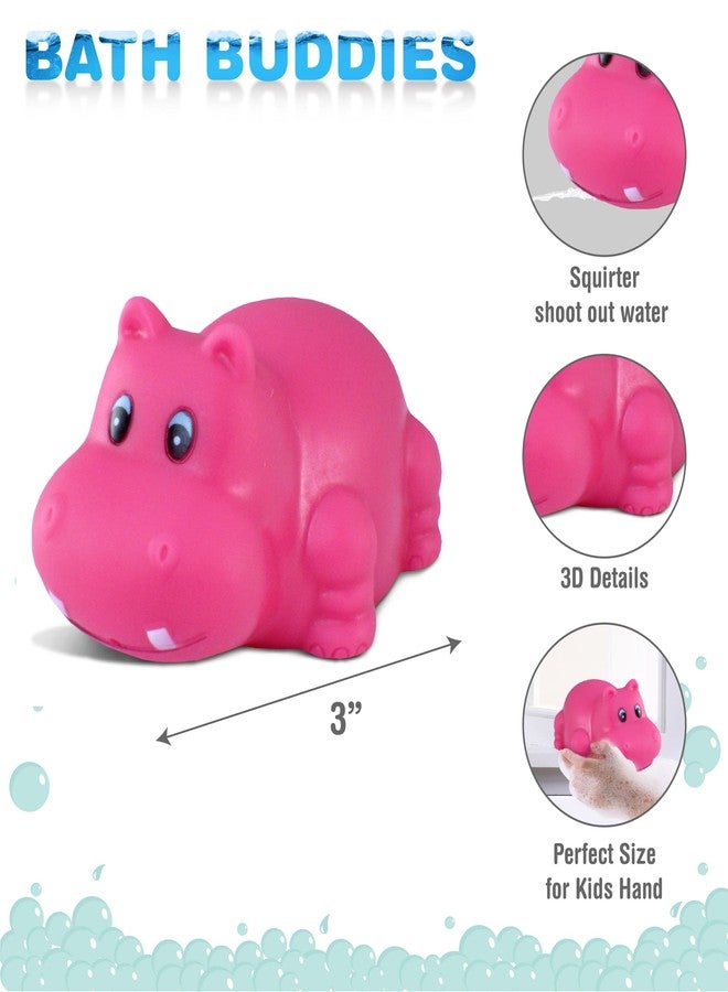 Puzzled DolliBu Hippo Bath Buddy Squirter - Floating Pink Hippo Rubber Bath Toy, Fun Water Squirting Bathtime Play For Toddlers Cute & Soft Wild Life Animal Toy For Bathtub, Beach and Pool for Girls and Boys - Image 2