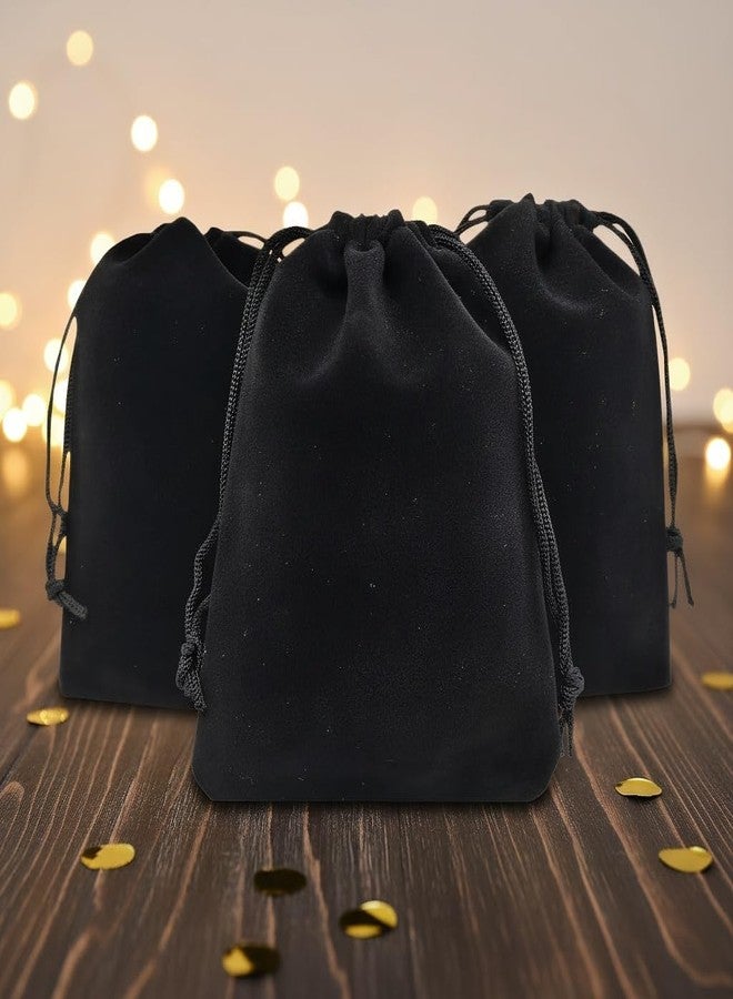 LYSXP Black Velvet bags With Drawstring 10pcs 8x12 Inch Jewelry Pouches Candy Bags Christmas Wedding Favors - Image 5