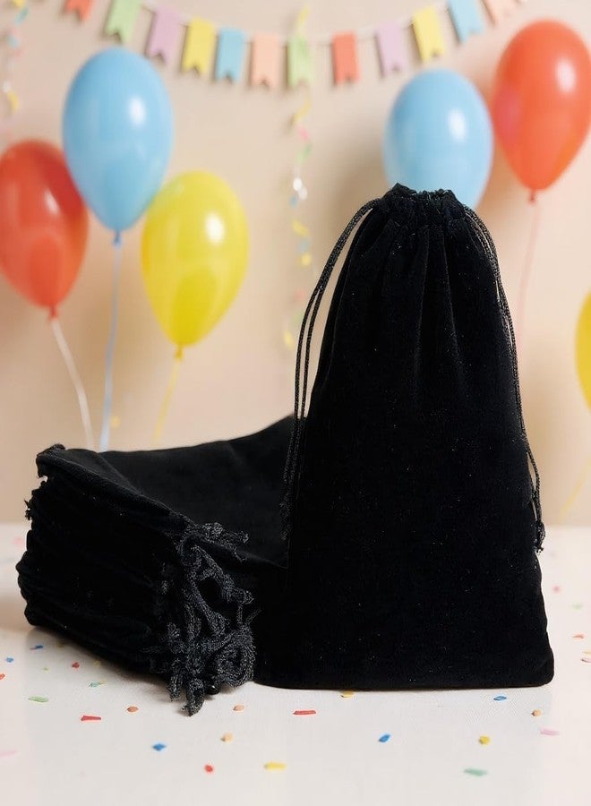 LYSXP Black Velvet bags With Drawstring 10pcs 8x12 Inch Jewelry Pouches Candy Bags Christmas Wedding Favors - Image 3