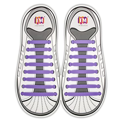 INMAKER No Tie Shoe Laces for Adults and Kids, Elastic Shoelaces for Sneakers, Rubber Silicone Tieless Laces - Image 1