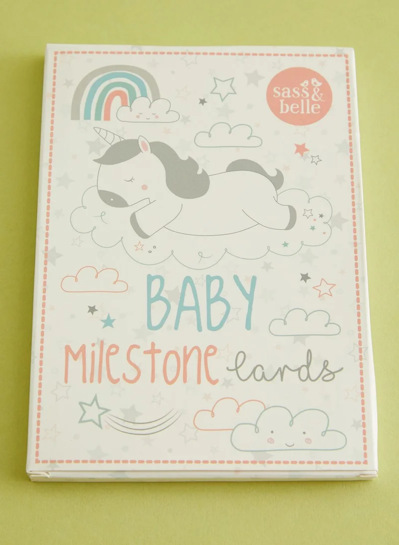 Sass & Belle 16 Pack Unicorn Baby Milestone Cards
