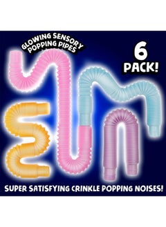 BUNMO Stocking Stuffers For Kids - Pop Tubes - Sensory Toys - Stocking Stuffers - Toddler Toys - Imaginative Play & Stimulating Creative Learning - Stocking Stuffers For Toddlers 3+ - 6 Pack Medium  - Image 4