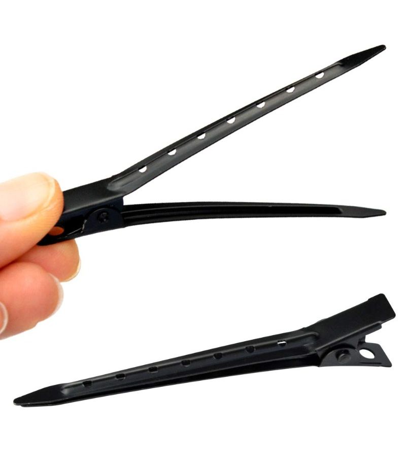 Large Black 8 Hole Duckbill Clips 3 Piece Set for Hair Styling Dyeing - Image 1