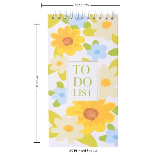 Papboo Easy to Carry To-Do List, Planner, Check list With 80 Printed Sheets Matte Finished Cover (Floral) - Image 4