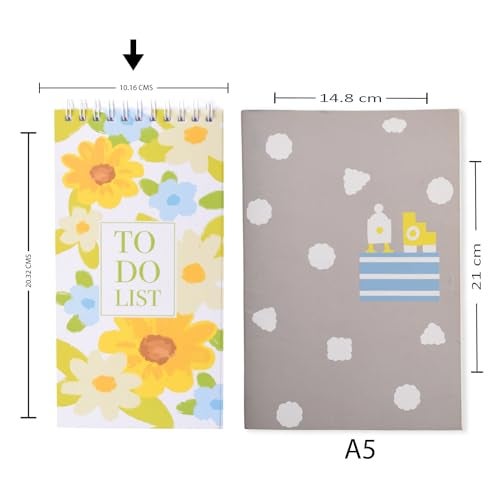 Papboo Easy to Carry To-Do List, Planner, Check list With 80 Printed Sheets Matte Finished Cover (Floral) - Image 5